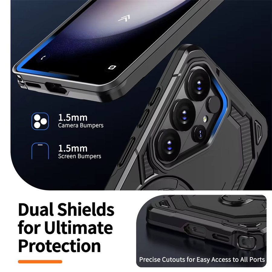 Xeber Magnetische Schutzhülle für Android Smartphones mit robustem Stoßschutz und drehbarem Ständer in Schwarz oder Grün - Bild 5