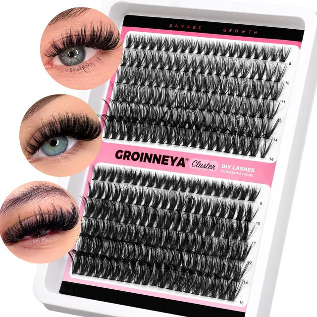 GROINNEYA DIY Wimperncluster 5D Wispy Einzelwimpern, Unisex - Bild 1