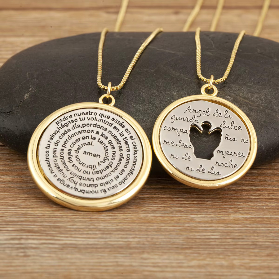 NIDIN Halskette mit Kreuz Anhänger, Kupfer, Gold, Unisex - Bild 2