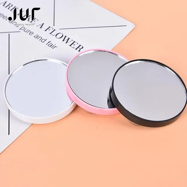 Runder Make-up-Vergrößerungsspiegel mit 5-facher und 10-facher Vergrößerung und Saugnapf für das Badezimmer in Schwarz und Multicolour - Bild 1