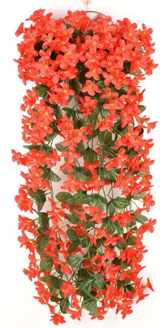 Künstliche Glyzinien in Rot als hängende Blumen-Dekoration für Hochzeiten und Outdoor-Bereiche - Bild 1