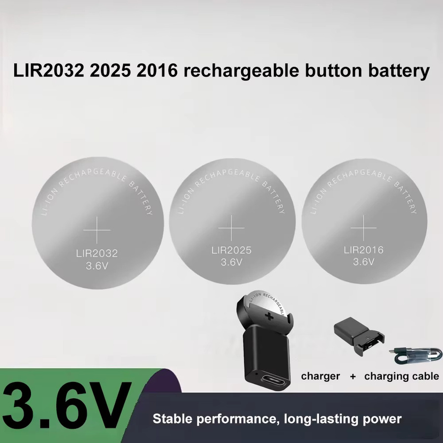 Yuform Lithium-Knopfzellen-Akkus und Ladegerät Set für LIR2032 LIR1632 LIR2025 LIR2016 LIR2032H - Bild 2