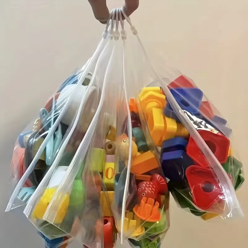 Multifunktionale wasserdichte Spielzeug Aufbewahrungstaschen aus transparentem Kunststoff mit Reißverschluss für Babys und Kleinkinder - Bild 2