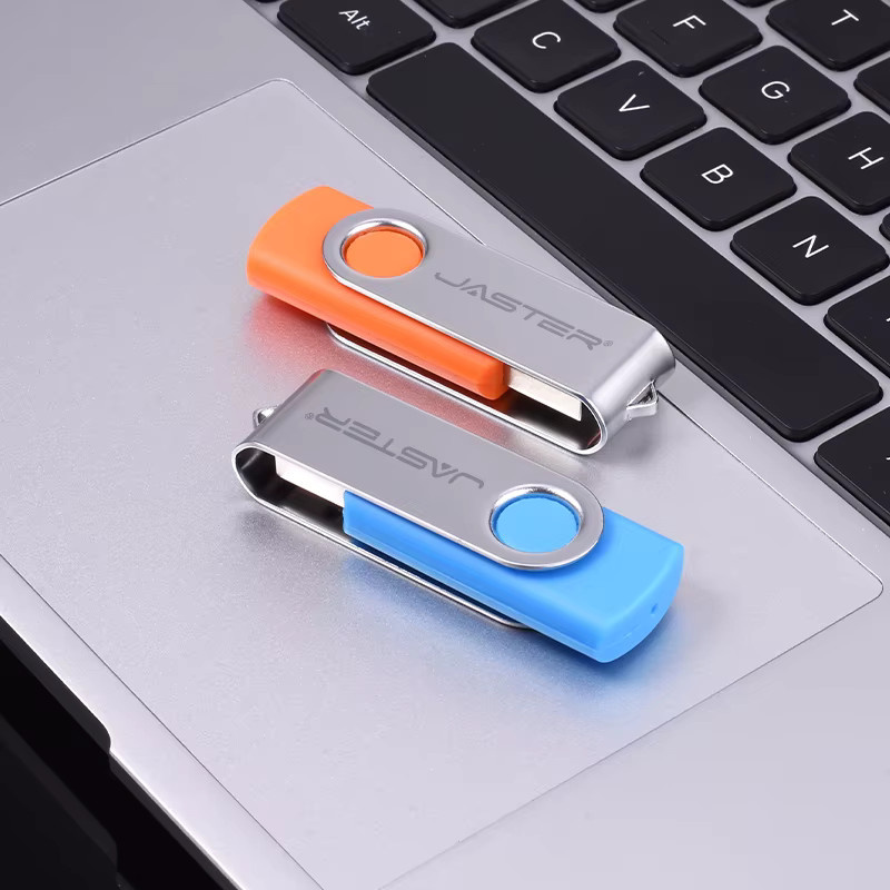 JASTER USB-Stick aus Kunststoff mit drehbarer Funktion in Schwarz und Grün - Bild 3