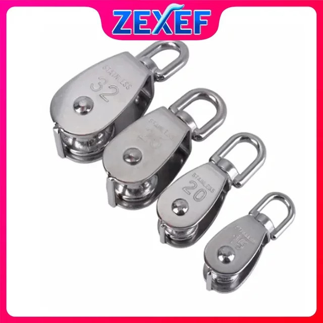 ZEXEF Edelstahl Seil Riemenscheibe Abzieher Set für Einzelrad Schwenk Hebewerkzeuge M15 M20 M25 M32 M50 - Bild 1