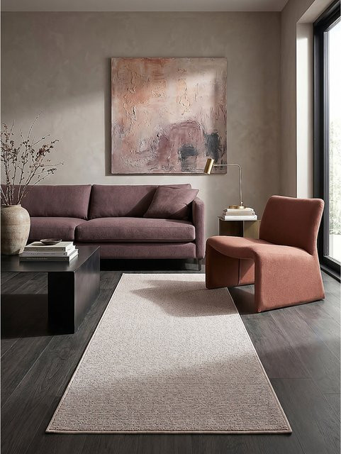 Kadima Design Niederflor-Teppich Uni Beige, B/B: 133 x 133 cm - Bild 1