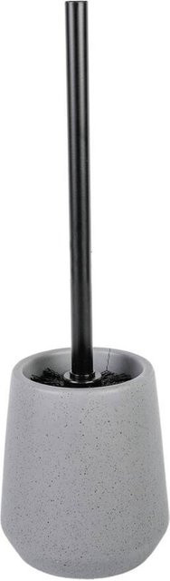 Axentia WC-Garnitur Linz aus Steinzeug in Grau und Schwarz mit Bürste, Höhe: 39,0 cm, Breite: 11,5 cm, Tiefe: 11,5 cm - Bild 1