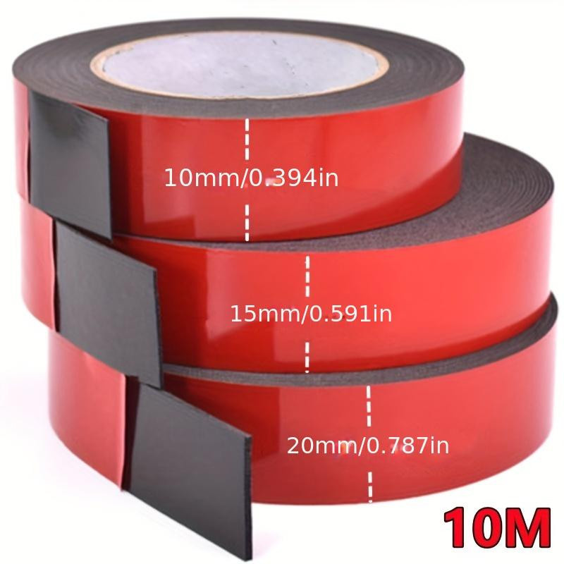 LChome Doppelseitiges Klebeband in Rot und Schwarz, 10 m Länge, 1,0 mm Dicke, wasserdicht und hitzebeständig - Bild 3