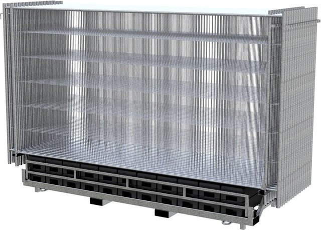 Schake Bauzaun Zubehör-Set Twinpallete Profi mit Haken und Ösen, 30-teilig, feuerverzinkt, silber - Bild 1