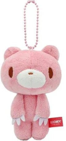 Yiran toy Kawaii Blutrünstiger Bär, Schlüsselanhänger, Plüschtier, Rosa, Weiß, ab 14 Jahren - Bild 1