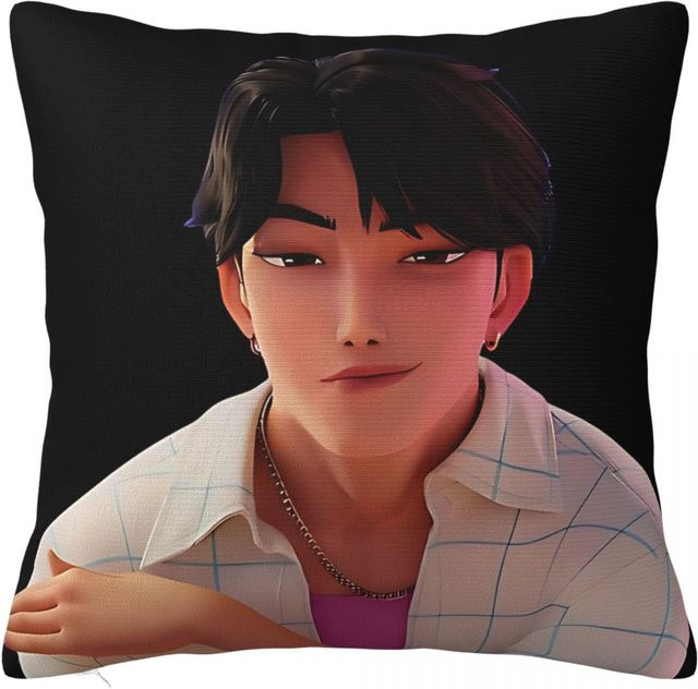 JINU Saja Boys Kpop Dämonenjäger Kissenbezug aus Polyester, Schwarz, B/T: 45 x 45 cm - Bild 1