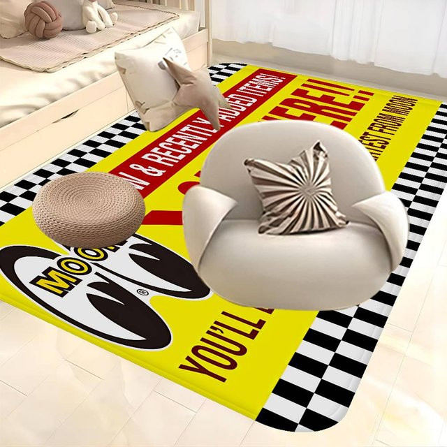 Potdemiel Rutschfester Retro Teppich mit Grafik-Design für Wohnzimmer und Küche B/T: 60 x 40 cm - Bild 1