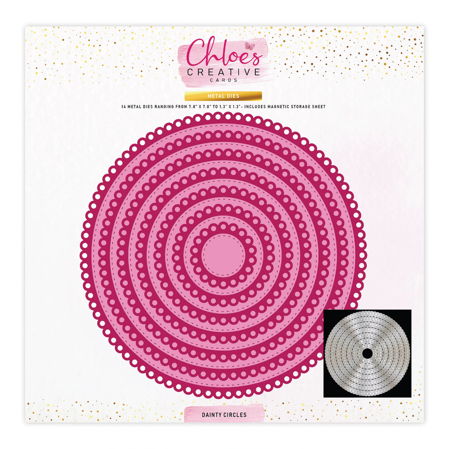 Chloes Dainty Circles Baby Collection Sentiment Metall-Stanzformen in Silber für dein DIY Scrapbook und handgemachte Projekte - Bild 2