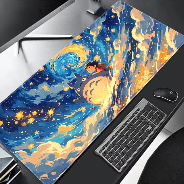 Bandai Gaming-Mauspad mit Totoro-Motiv in Multicolour, Schreibtischunterlage für PC-Gamer, B/T: 90 x 40 cm oder 60 x 30 cm - Bild 1