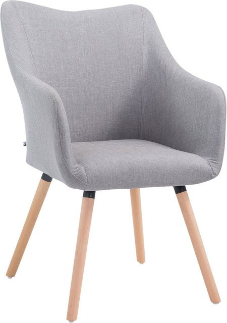 TPFLiving Besucherstuhl Coyo Two mit Stoffbezug und Buchenholzgestell in Grau, B/T/H: 62,5 x 61,0 x 90,0 cm - Bild 1