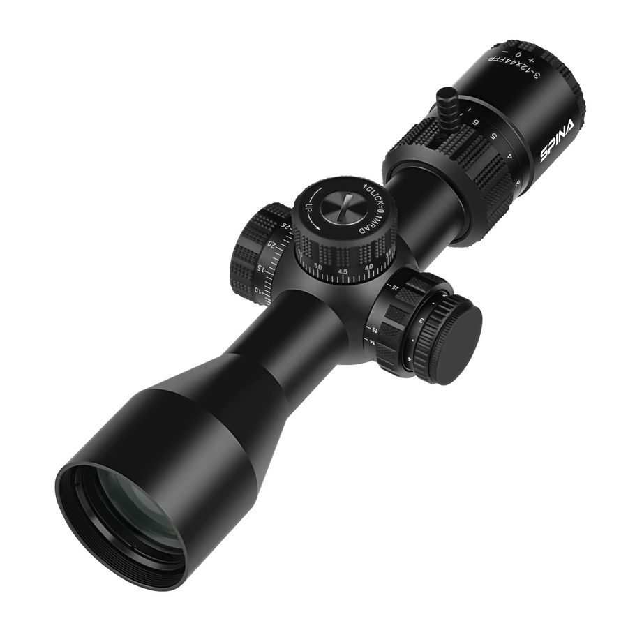 Spina optics Riptide HD Taktisches Jagdzielfernrohr 3-12x44 FFP in Schwarz, Erste Bildebene, Kompakt mit Seitenparallaxe-Einstellung 8 Yards, Länge: 25,9 cm - Bild 4