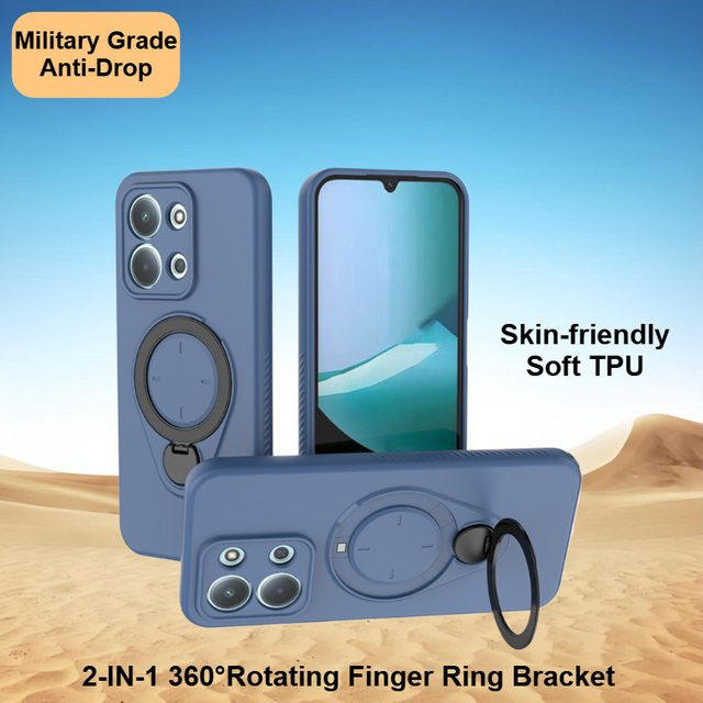 Magnetische und 360 Grad rotierende kabellose Lade-Telefonhülle für Xiaomi Redmi 15C 4G und Note 15 Pro 5G in Schwarz, stoßfeste Schutzhülle in Militärqualität - Bild 1