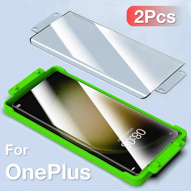 2 Stück OnePlus Displayschutzfolie aus nicht gehärtetem Glas inklusive Installationssatz, transparent, passend für OnePlus 13 12 11 10 9 8 Pro ACE 3 - Bild 1