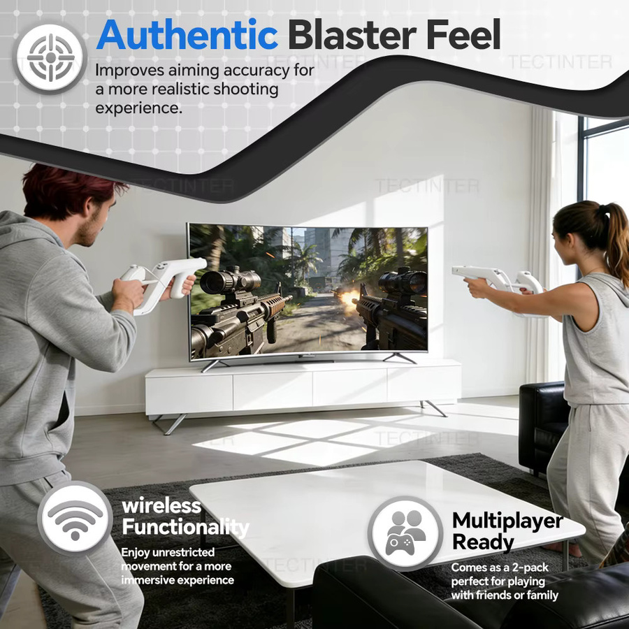 Nintendo Zapper-Pistole für Wii-Fernbedienung, Nunchuk und Motion Plus in Weiß für Shooter- und Sportspiele - Bild 4