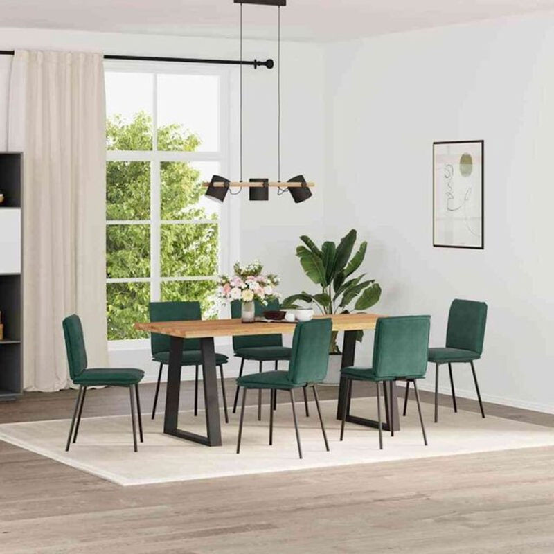 6er Set moderne Esszimmerstühle aus Samt in Grün von vidaxl - Bild 1