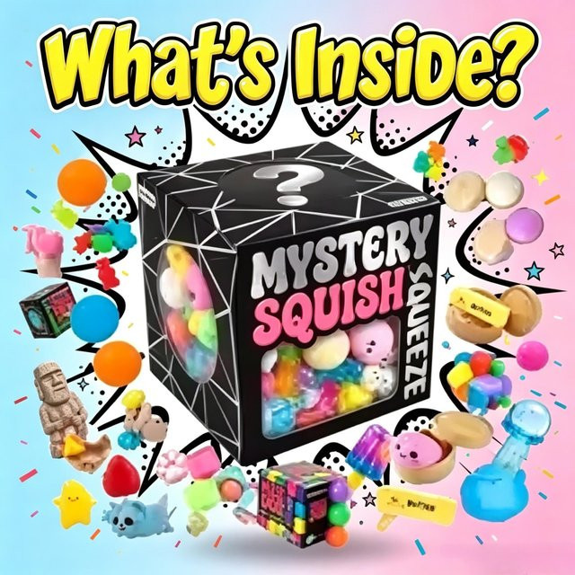 Mystery Überraschung Blinde Box Eiscreme Blockförmig Fidget Quetschspielzeug, white - Bild 1