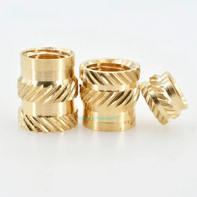 GooBetter Hot Melt Insert Rändelmutter aus Messing in Gold, verschiedene Gewindegrößen für Wärmeform und Spritz-Einbettung - Bild 1