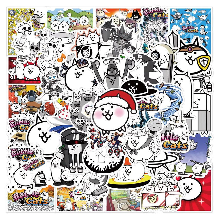 The Battle Cats Cartoon-Aufkleber, 50-teiliges Set, multicolour - Bild 2