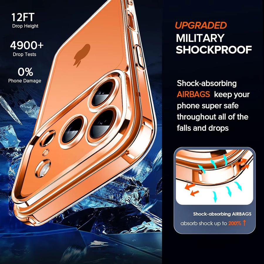 Stoßfeste und ultradünne Handyhülle von AIHNBG in Transparent für iPhone 17 Pro Max, 17 Air, 16, 15, 14 Plus, 13, 12 Mini und 11 mit Silikon-Rückseite - Bild 3