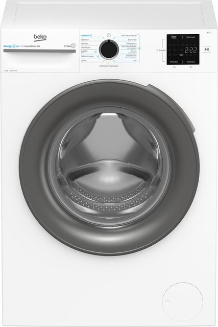 Beko Stand-Waschmaschine Frontlader BM3WFU4941W1 in Weiß mit 9 kg Kapazität, 1400 U/min und Aquastop - Bild 1