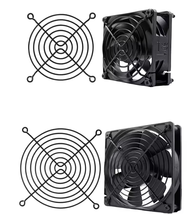 5 Stück Metall Lüfter-Grill-Abdeckung Goldpo Schutzgitter als Filterschutz in Schwarz für 80 mm, 90 mm und 120 mm Lüfter - Bild 3