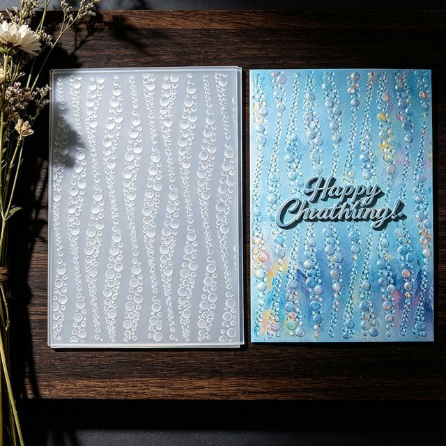 Handgemachte DIY Prägeplatte mit Blasenpunkt-Motiv für Papierkunst und Buchhaltungskarten - Bild 1