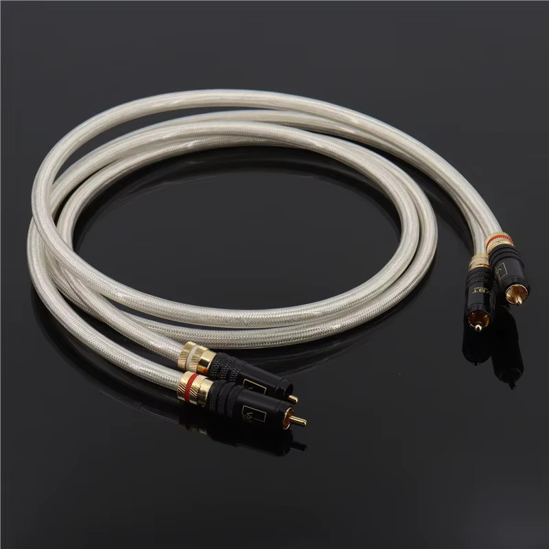 QED HiFi-Audiokabel 6N versilbertes RCA 2to2 Audio-Verbindungskabel in Weiß und Silber - Bild 2