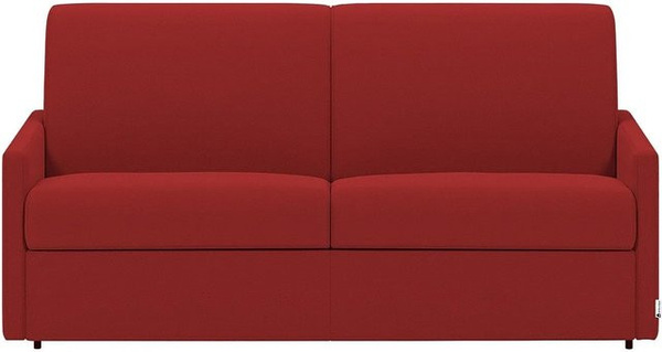 Vente-unique Schlafsofa Calife in Rot mit Stoffbezug und Schaumstoffpolsterung