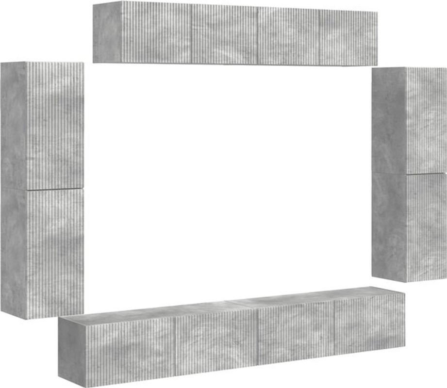 Modernes TV-Schrank Set vidaXL in Beton Grau im Industrial Design, 8-teilig - Bild 1