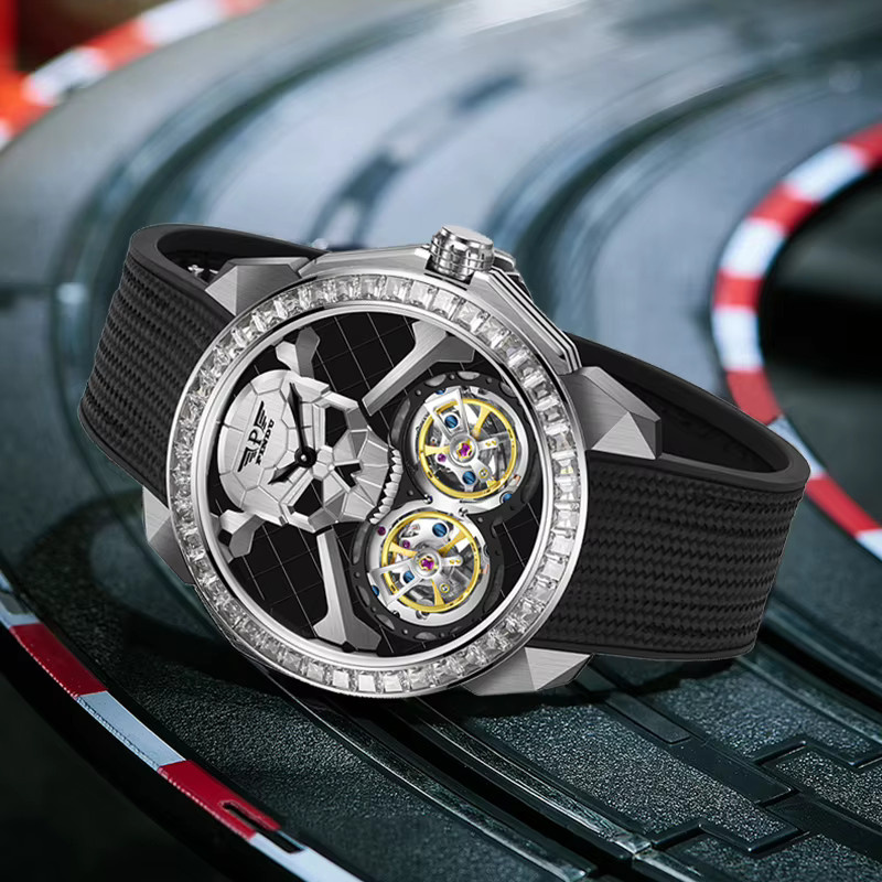 PINDU Armbanduhr Automatik, Edelstahl, Schwarz, Herren - Bild 3