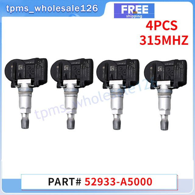 GANGLE TPMS Reifendruckkontrollsensor 315MHz Set mit 4 Stück in Schwarz für Hyundai Akzent Elantra Santa Fe Sonata sowie Kia Forte Optima M500 - Bild 1
