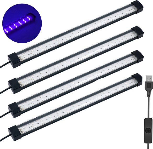 GAHADA UV-LED Schwarzlicht-Lichtleiste in Schwarz mit 10 W und USB-Anschluss für Party und Halloween (365–390 nm) - Bild 1