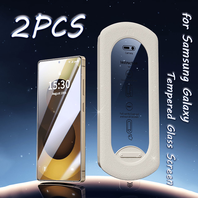 2er-Set Panzerglas für Samsung Galaxy S26 S25 S24 S23 S22 S21 HD Displayschutz Transparent mit vollständiger Abdeckung und einfacher Installation - Bild 1