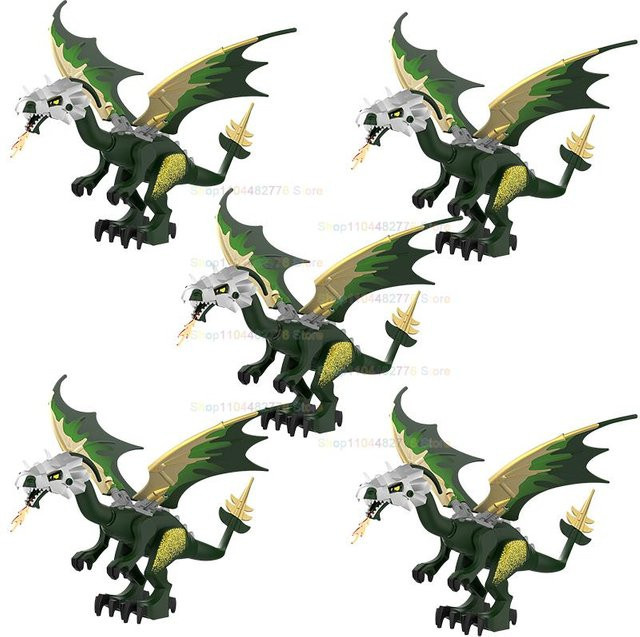 Linyi toy Grüne Fantasiekreatur Drache, Blöcke, Grün, Schwarz, ab 6 Jahren - Bild 1