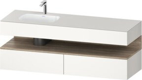 Duravit Einbauwaschtisch-Möbel-Set Qatego in Weiß, B/T/H: 160 x 50 x 60 cm - Bild 1
