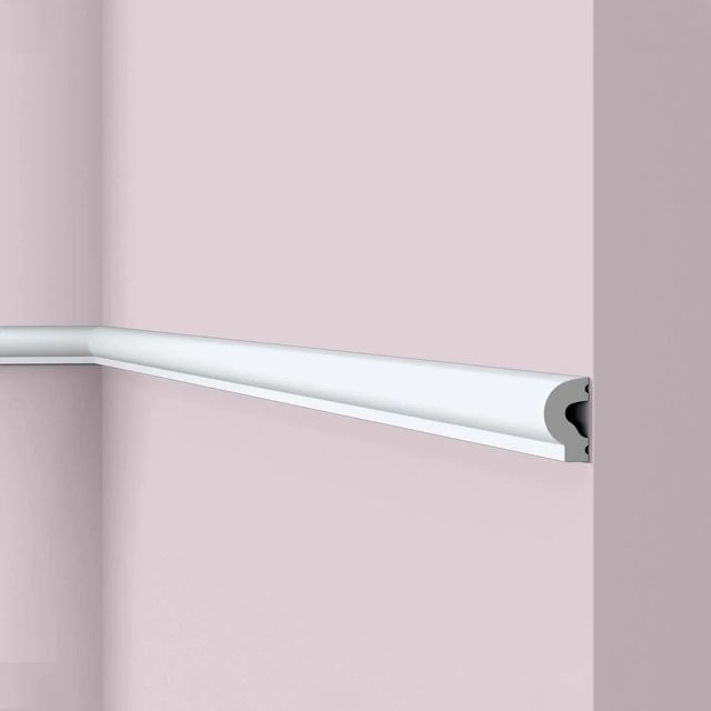 NMC Wallstyl Wandleiste WL13 Zierleiste Stuckleiste in Weiß, Länge: 200 cm, Höhe: 2,5 cm, Breite: 1,45 cm - Bild 1