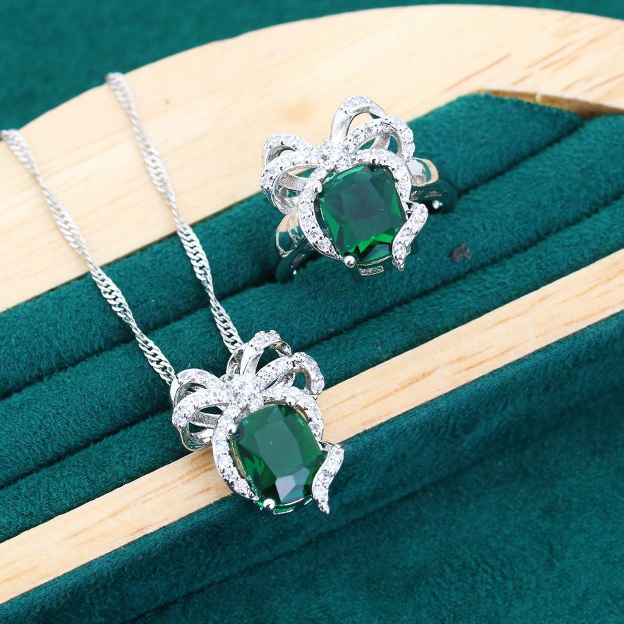 YIRAN Jewelry 5 Schmuckset, Kupfer, Zirkonia, Silber, Unisex - Bild 2