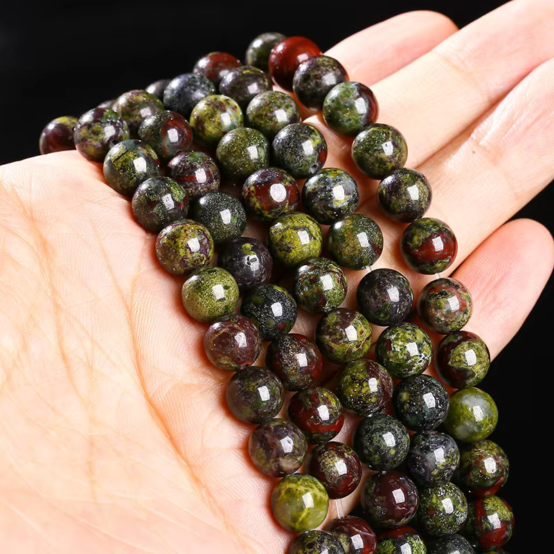 Drachen Blutstein Perle, Runde Spacer, Unisex - Bild 5