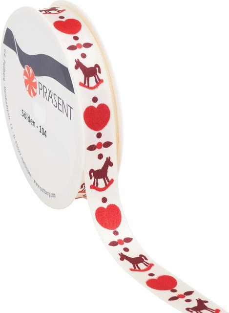 Satinband Schaukelpferd Multicolor aus Polyester für Weihnachten - Bild 1