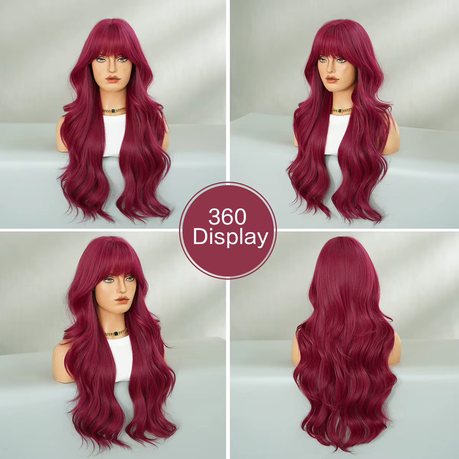 7JHH WIGS Perücke, lila-rot, gewellt, Damen - Bild 4