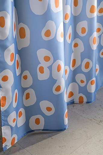Jotex Duschvorhang OVO Blau mit Natur-Grafik aus Polyester, Breite: 200 cm, Höhe: 180 cm - Bild 1