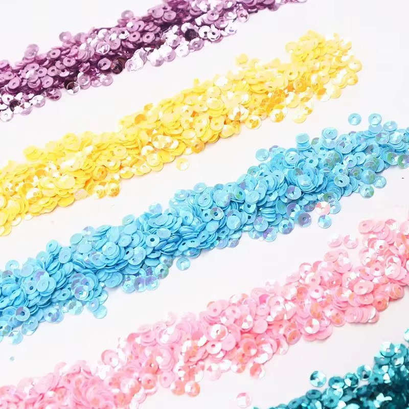 Lose runde Pailletten aus PVC für Handwerk und Nähen, transparent und mehrfarbig, 20 g - Bild 2