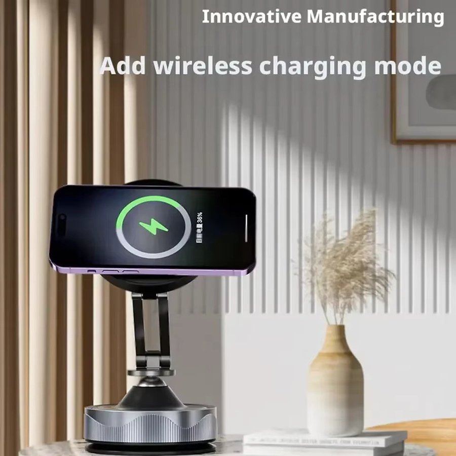 KEBETEME Magnetische Drahtlose Ladestation für das Auto mit Vakuum-Saugnapf-Halterung für iPhone 12 13 14 15 16 Pro Max - Bild 6