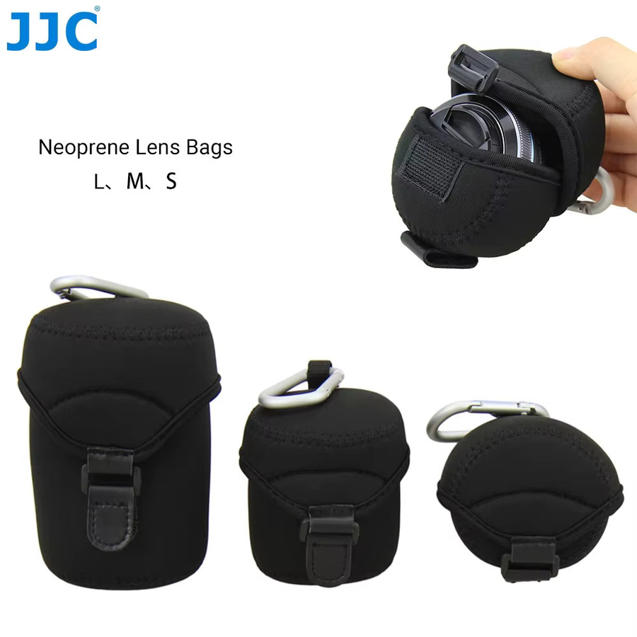 JJC Neopren Kameraobjektiv-Tasche in Schwarz für Canon EF-M 15-45 mm F3.5-6.3 IS STM und EF-M 28 mm F3.5 IS STM - Bild 2
