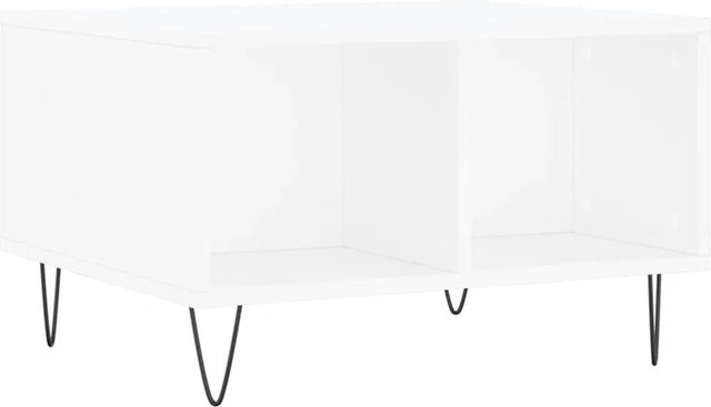 vidaXL Couchtisch modern in Weiß, rechteckig aus Holzwerkstoff und Metall, B/T/H: 60 x 50 x 36,5 cm - Bild 1